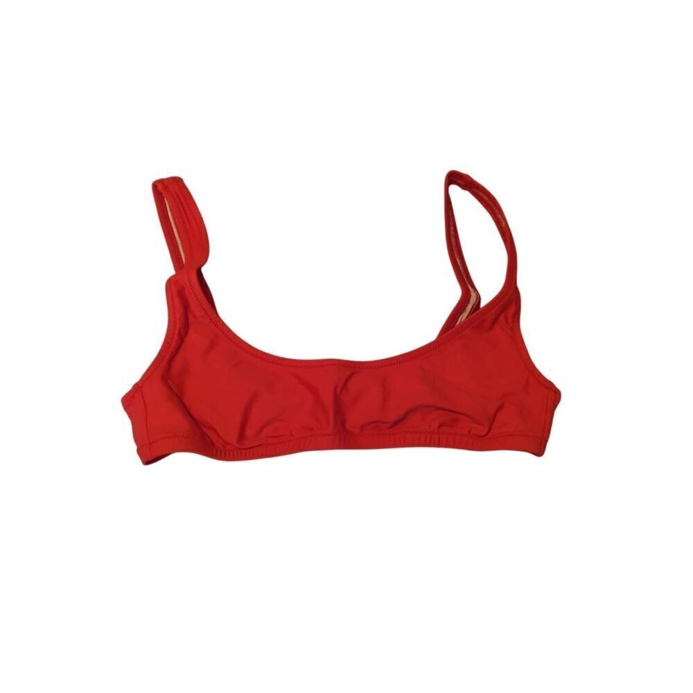J. Crew Size S Heritage Scoopneck Bikini Top Red Hook Fasten Lined BX611 (879)